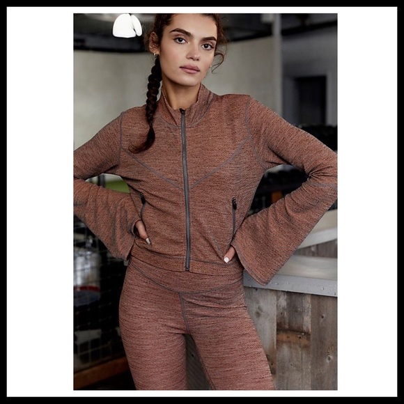 FREE PEOPLE BOHO ZIP UP ATHLEISURE JACKET A2C - Picture 3 of 8